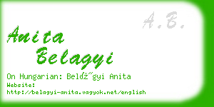 anita belagyi business card